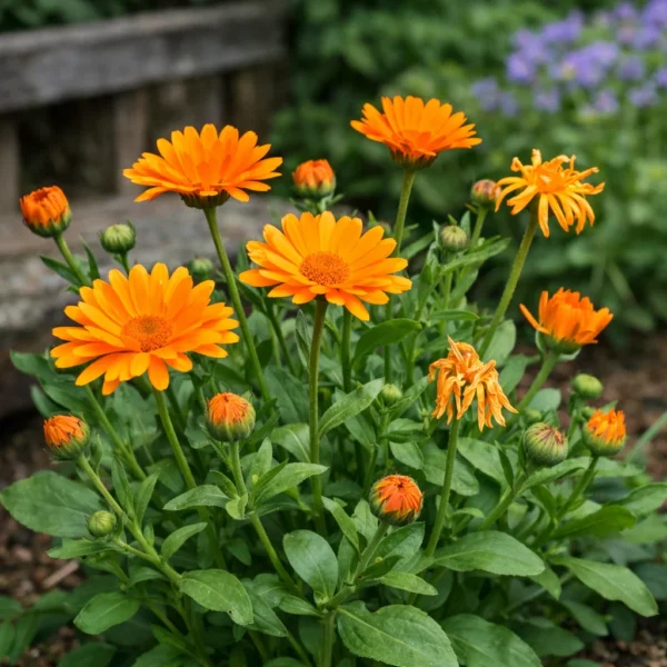 Common Marigold (Calendula officinalis) plant