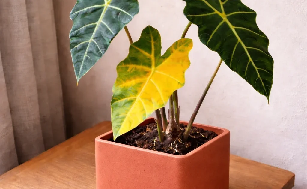 Alocasia leaves droop and turn yellow: causes and solutions | Plantgeh